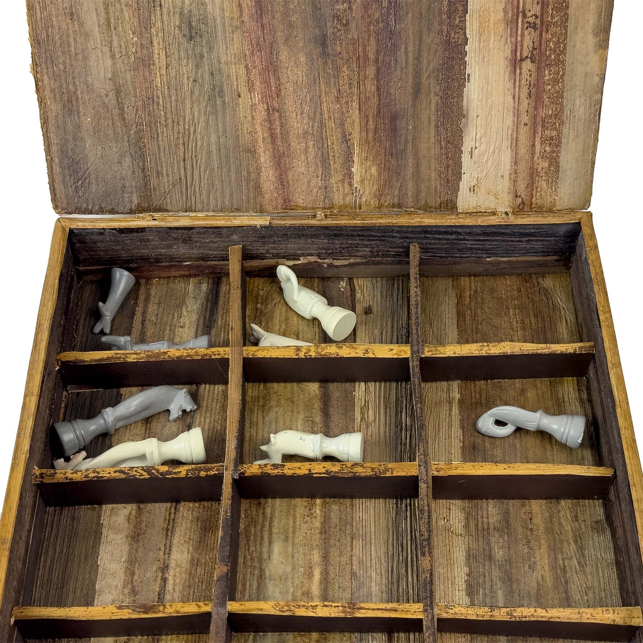 Hand-Carved Soapstone Chess Set in Box - Safari Animal - Grey