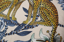 Load image into Gallery viewer, Lovebird Leopards Pillow - Silk - Tanzanite
