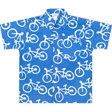 Load image into Gallery viewer, Button Down Shirt: Bikes – Blue-Organic
