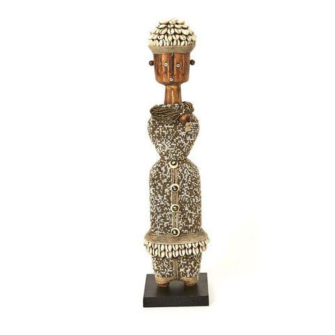 Beaded Speckled Gold and White Namji Doll