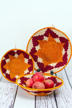 Load image into Gallery viewer, Ugandan Autumn Sun Coiled Raffia Baskets
