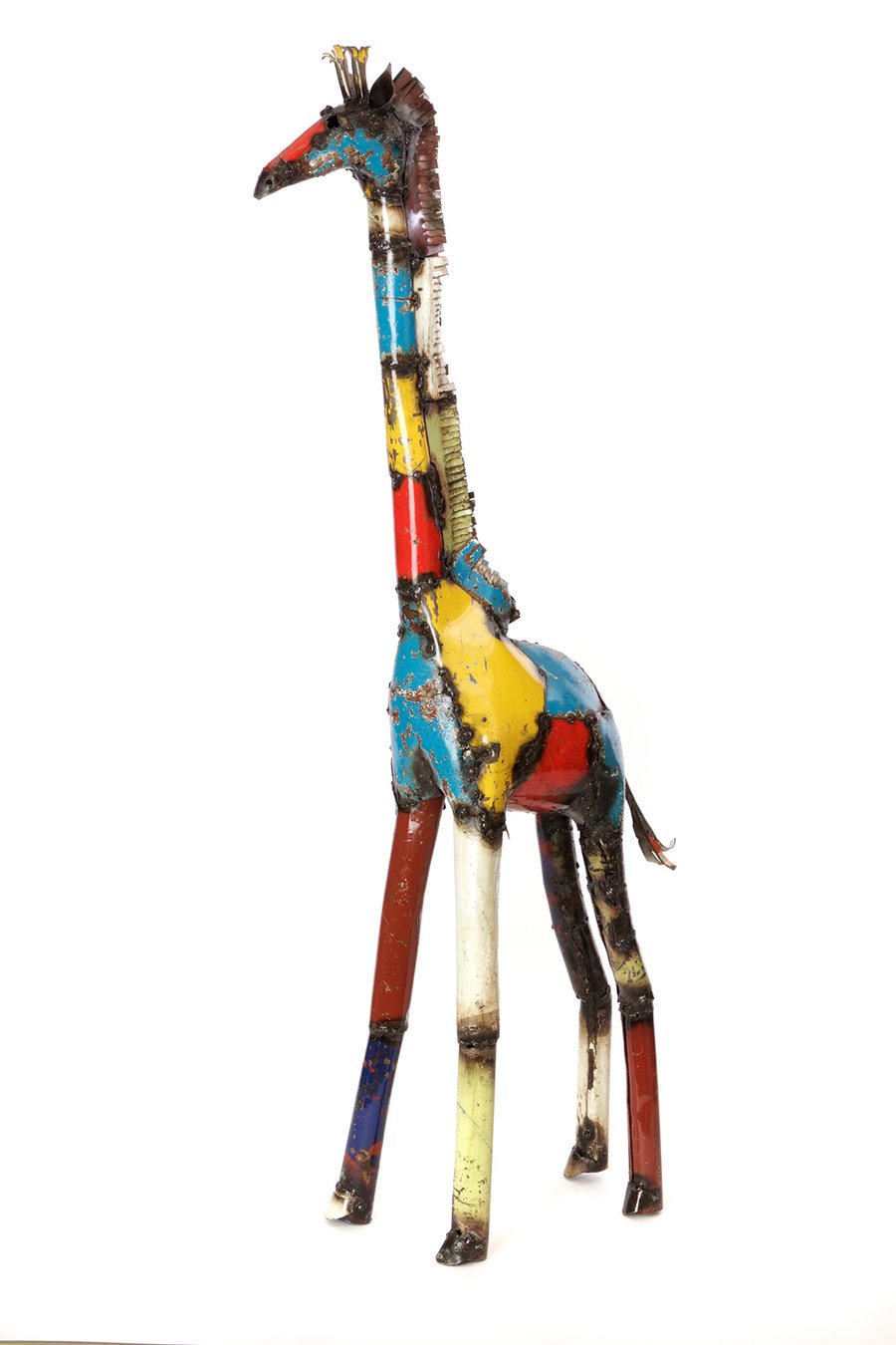 Colorful Oil Drum Recycled Giraffe