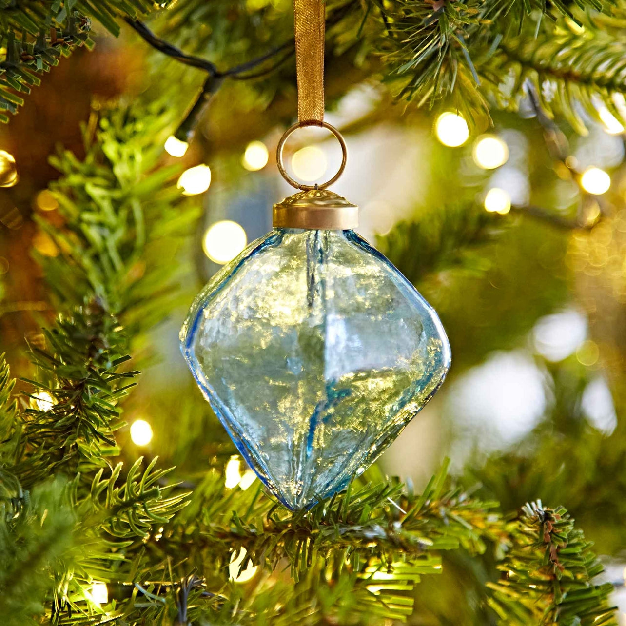 Recycled Glass Colorful Bauble Ornaments