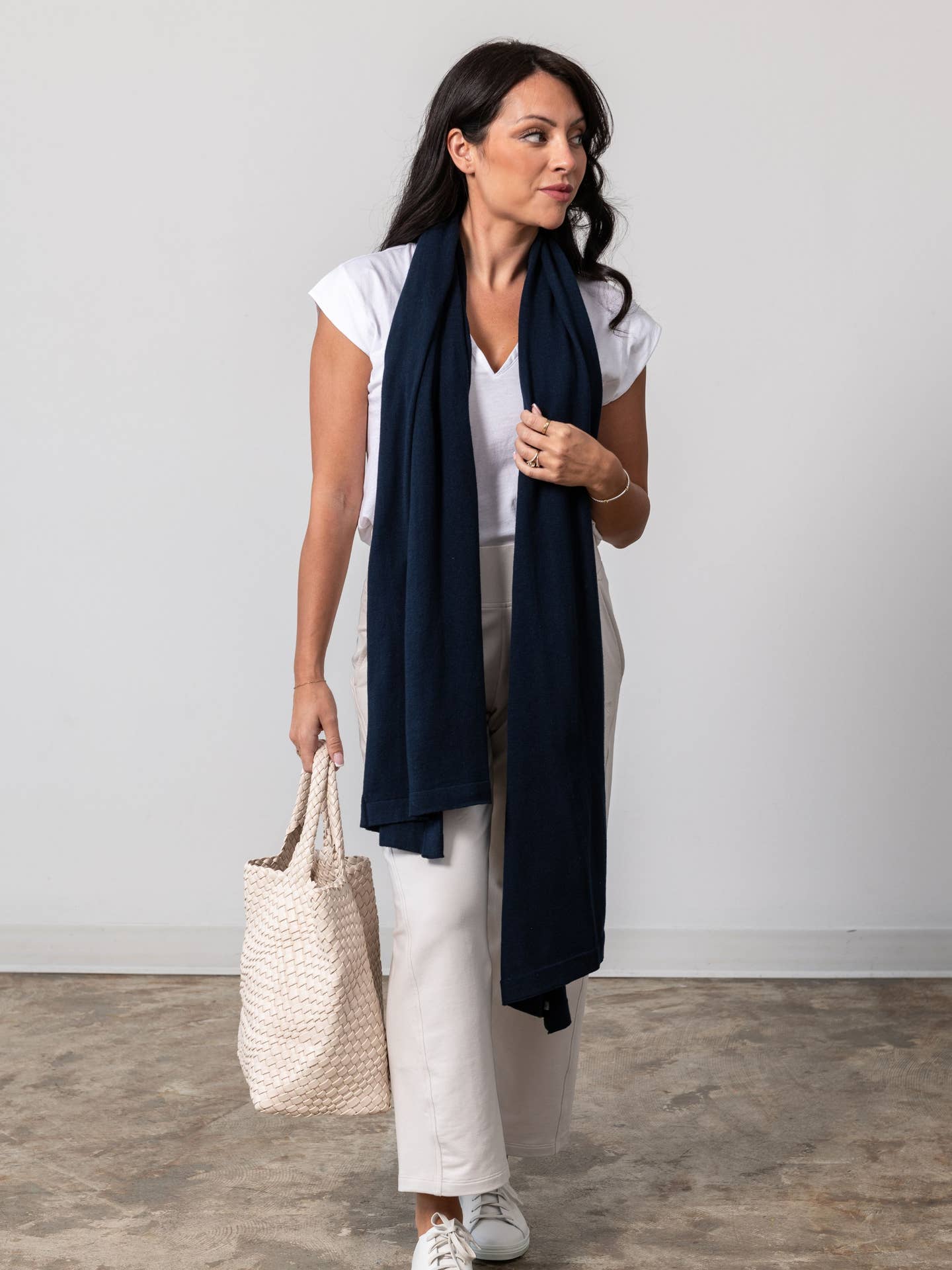 Dreamsoft Organic Cotton Travel Scarf Oxford Blue