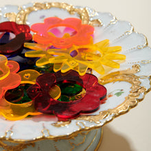 Load image into Gallery viewer, Rainbow Floral Lucite Napkin Ring Set

