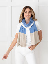 Load image into Gallery viewer, Dreamsoft Organic Cotton Travel Scarf - Dockside Blue Colorblock
