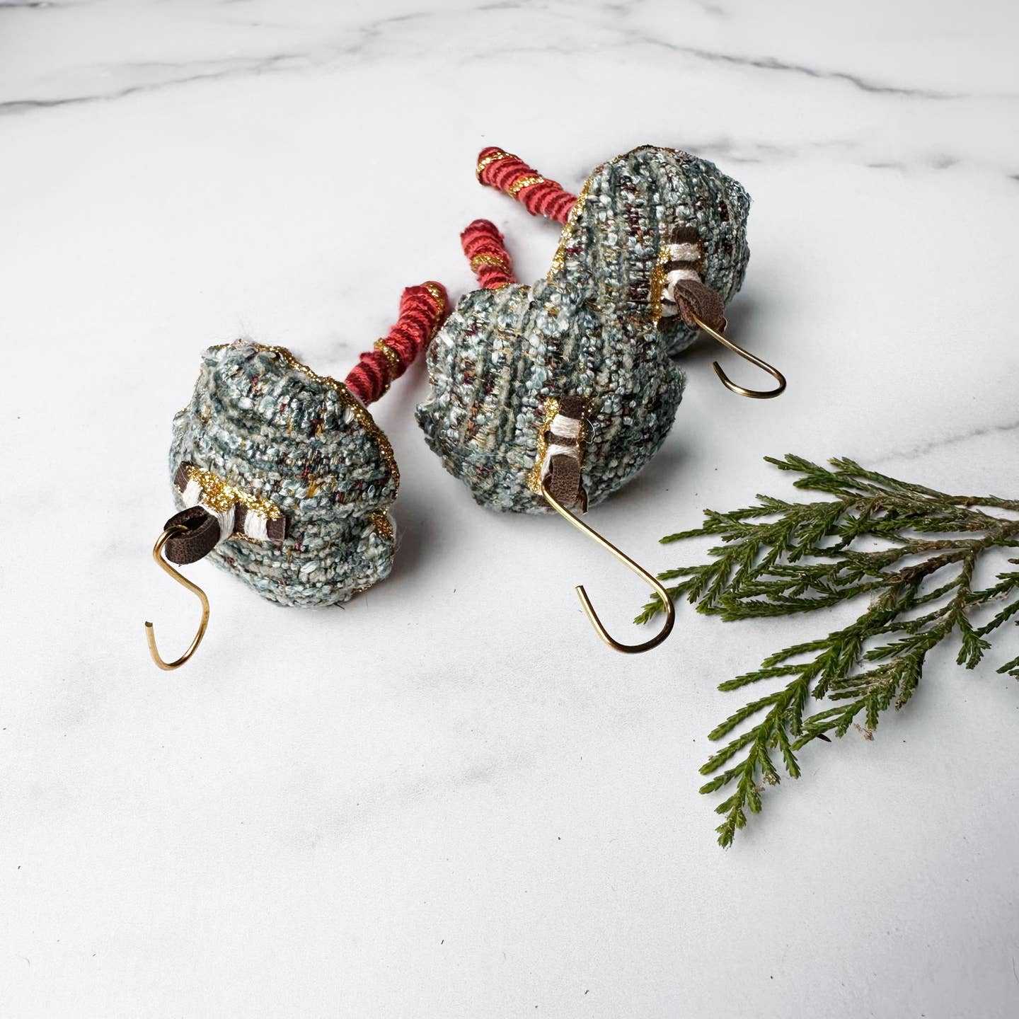 Glitter Mushroom Ornament - Blue and Red