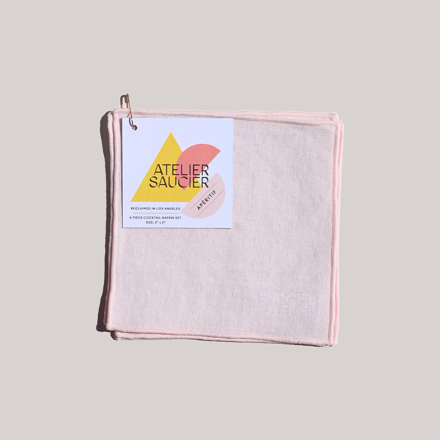 Blush Linen Cocktail Napkin Set