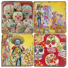 Load image into Gallery viewer, Day Of The Dead - Tumbled Marble Coaster
