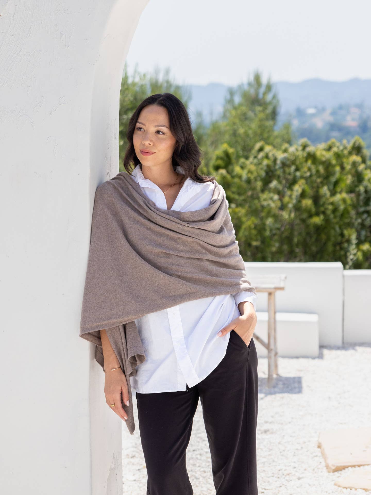 Dreamsoft Organic Cotton Travel Scarf Latte
