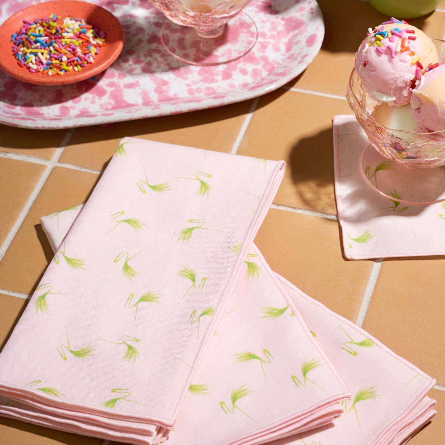 Flamingo Pin Napkin Set