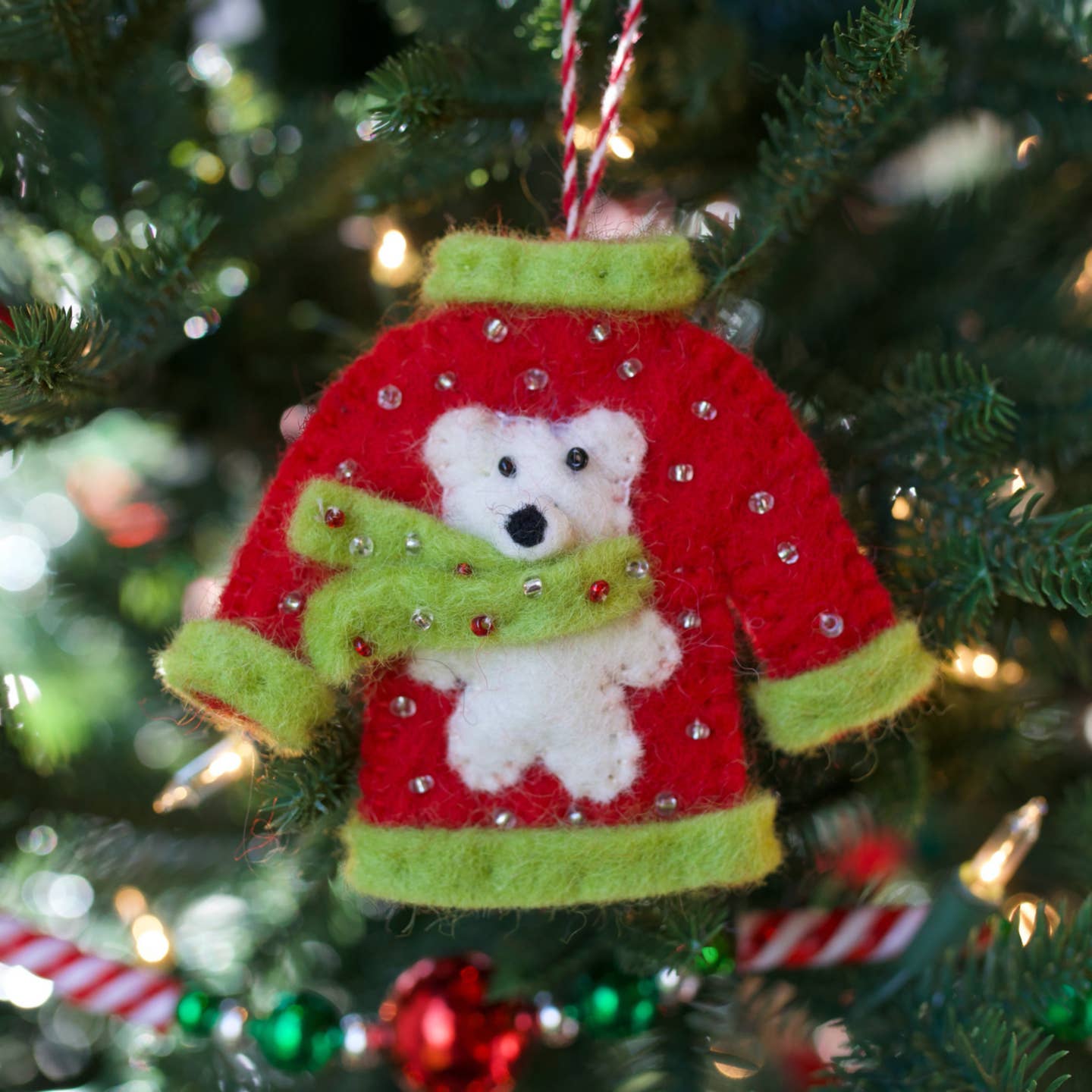 Ugly Christmas Sweater Felt Wool Christmas Ornament