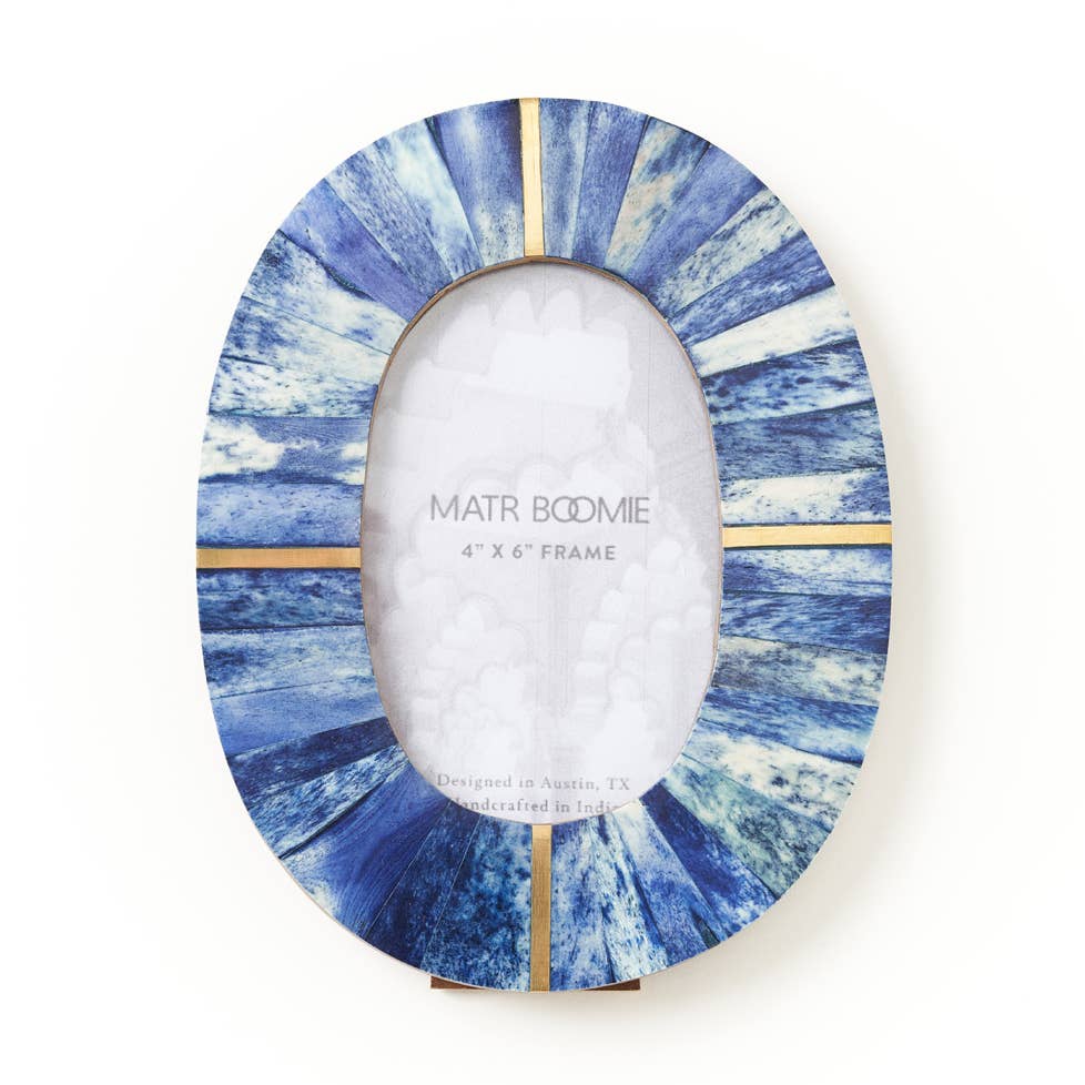 Artemis Oval 5.5x3.5 Picture Frame - Bone, Brass
