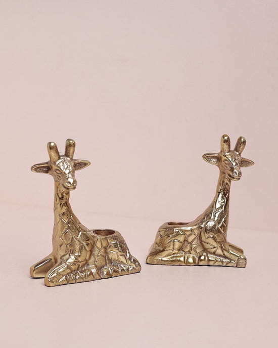 Giraffe Metal Candle Holders - Set of 2