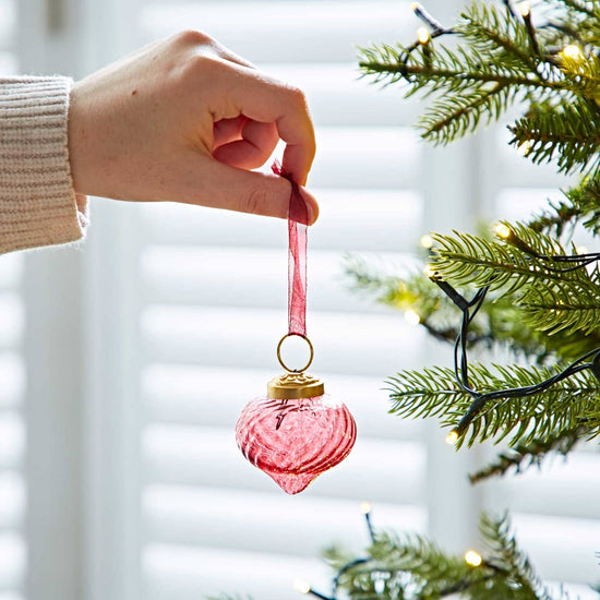 Keya Coloured Recycled Glass Raindrop Baubles