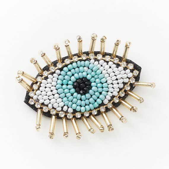 Bala Mani Beaded Evil Eye Brooch Pin