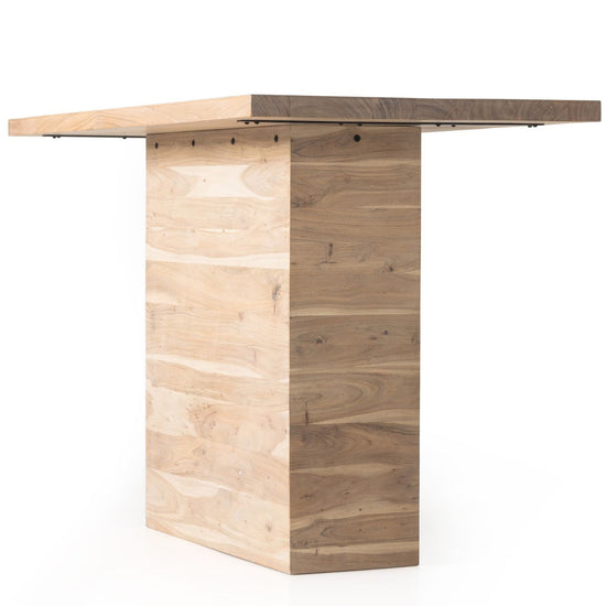 Whitewashed Acacia Wood Bar Table