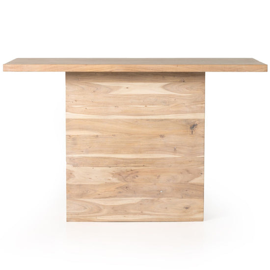 Whitewashed Acacia Wood Bar Table