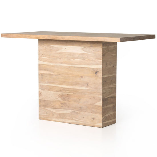 Whitewashed Acacia Wood Bar Table