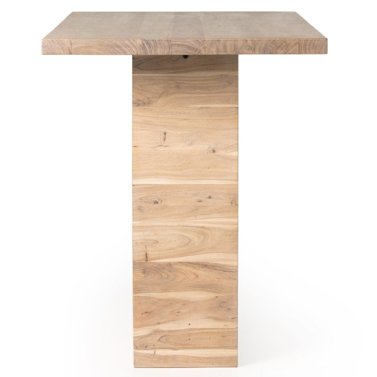 Whitewashed Acacia Wood Bar Table