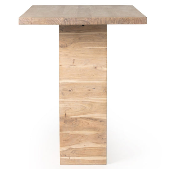 Whitewashed Acacia Wood Bar Table