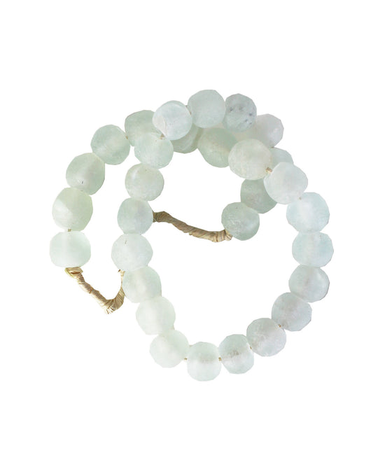 Vintage Sea Glass Beads Aqua White