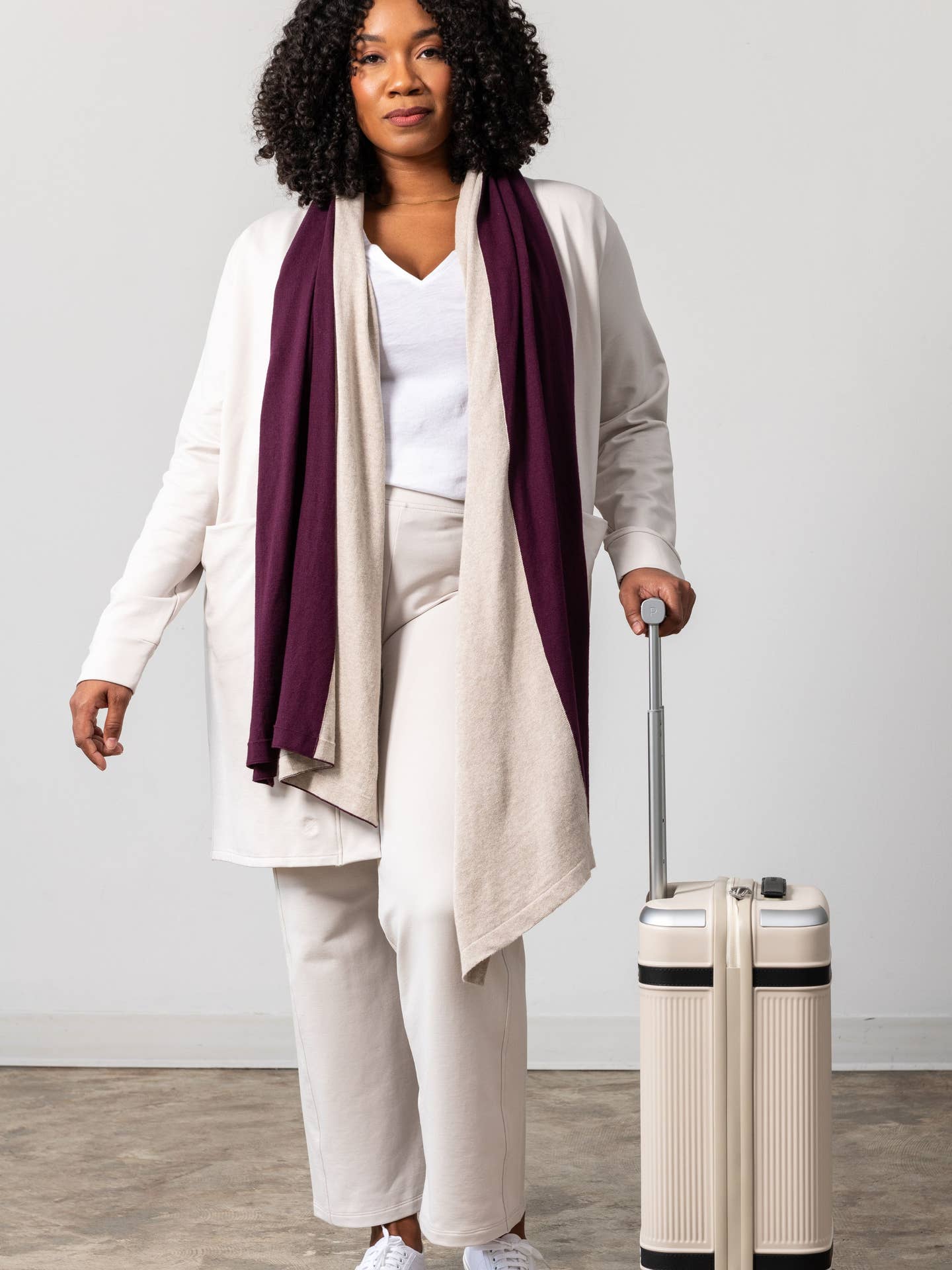Dreamsoft Organic Cotton Travel Scarf Malbec Colorblock