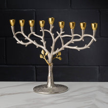 Load image into Gallery viewer, Gold and Nickel Oil Menorah
