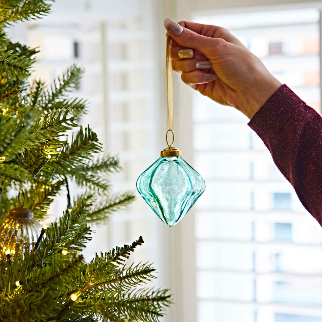 Recycled Glass Colorful Bauble Ornaments