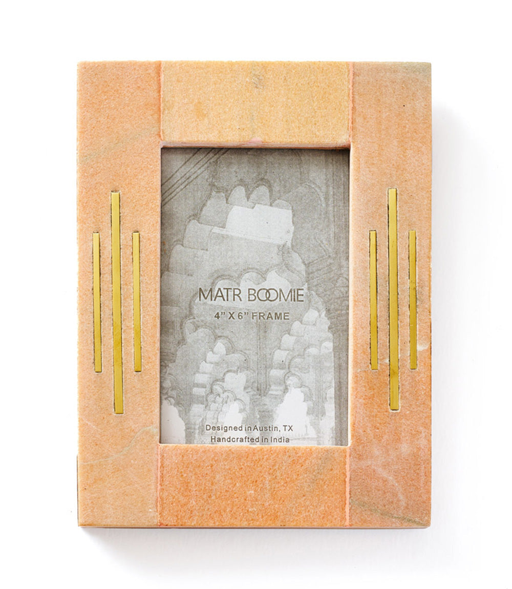 Jaipuri Pink Carved Marble Picture Frame