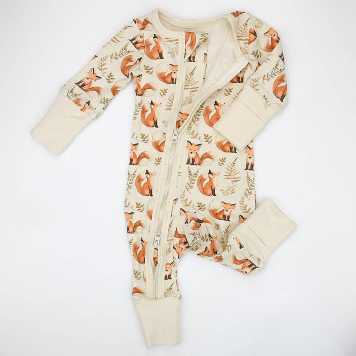 Baby Pajamas 2-Way Zip Front Zipper Sleeper Rusty Fox