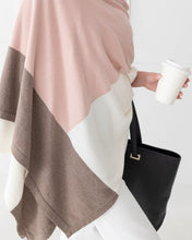 Load image into Gallery viewer, Dreamsoft Organic Cotton Travel Scarf - Desert Pink Colorblock
