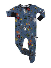 Load image into Gallery viewer, Stormy Space Doodle Bamboo Footed Sleeper
