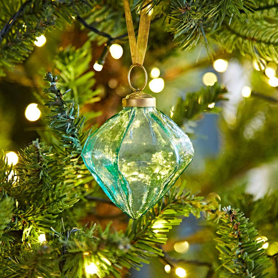 Recycled Glass Colorful Bauble Ornaments