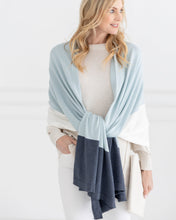 Load image into Gallery viewer, The Dreamsoft Travel Scarf - Sky Blue Colorblock
