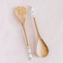 Load image into Gallery viewer, Striped Olive Wood Salad Servers
