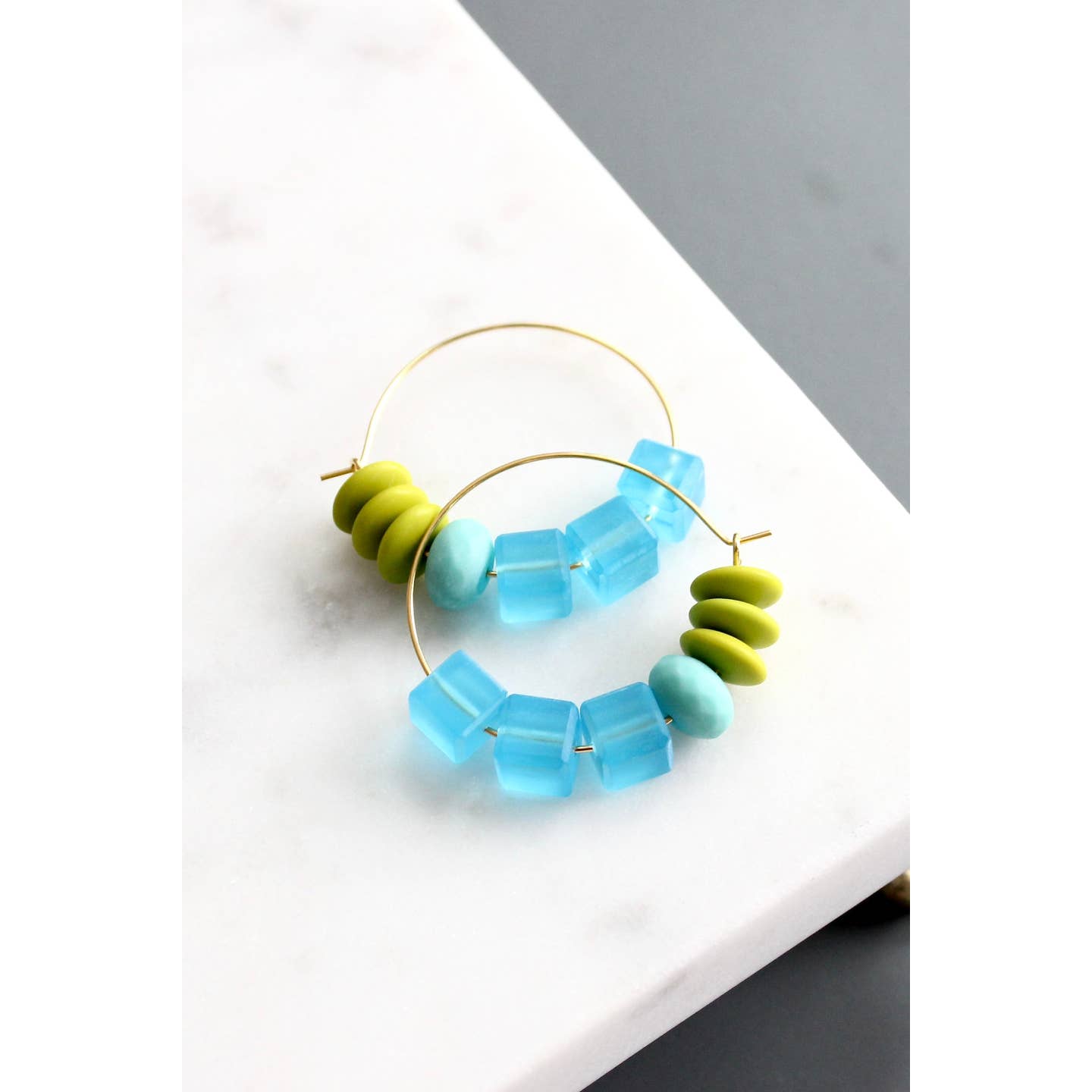 Glass Hoop Earrings