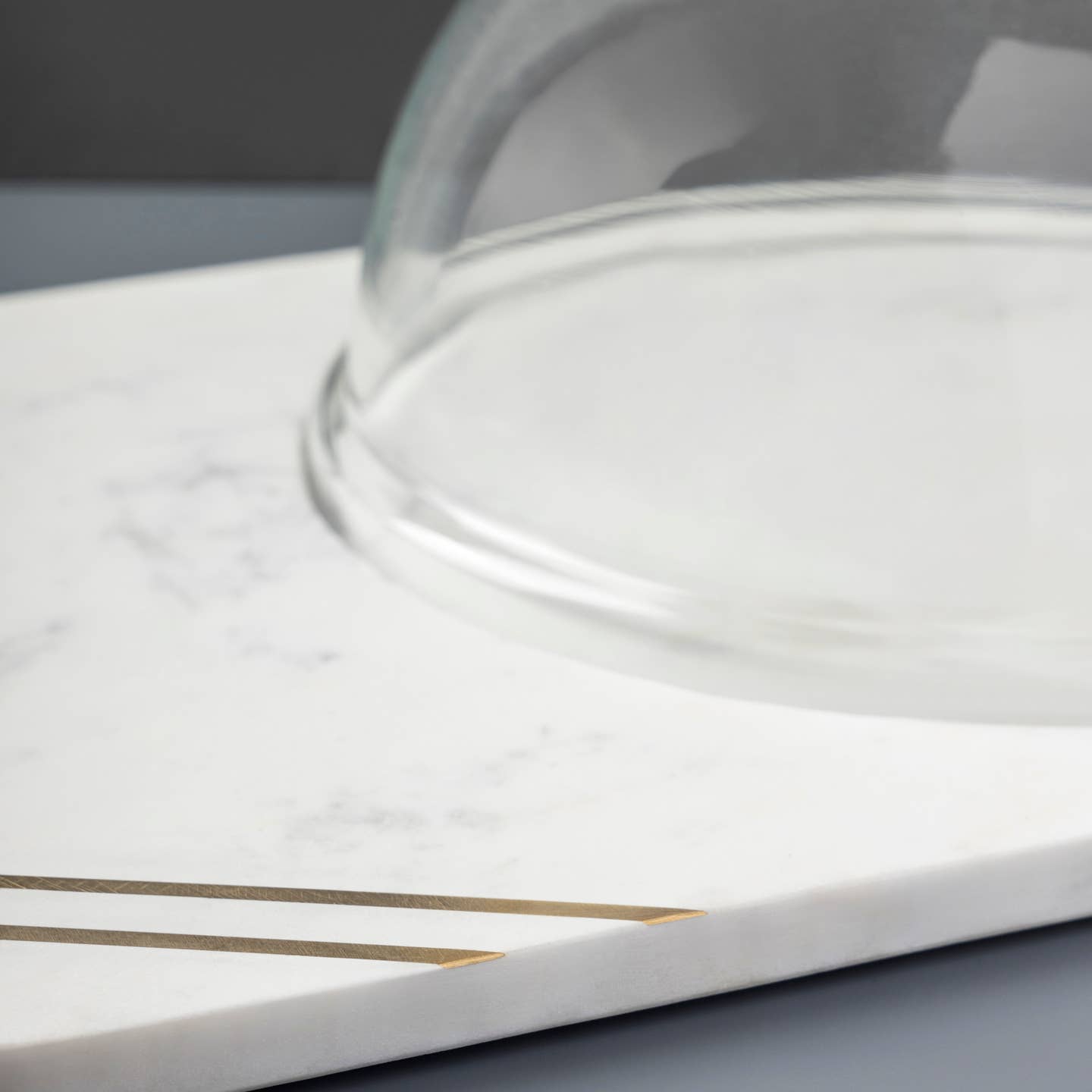 Bavaria Marble Cheese Board with Glass Cloche