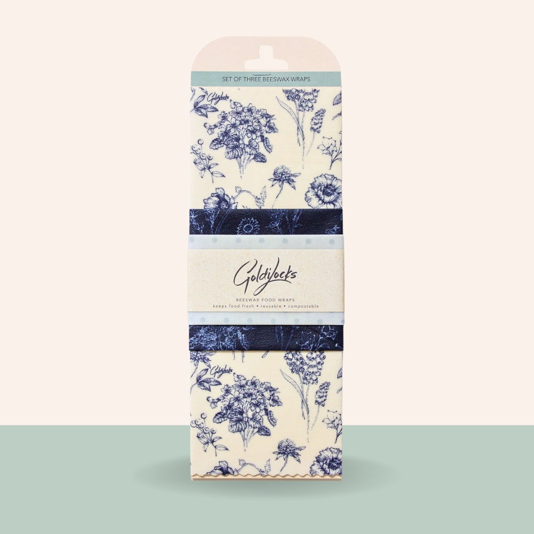 Beeswax Food Wraps: Vintage Botany Set of 3