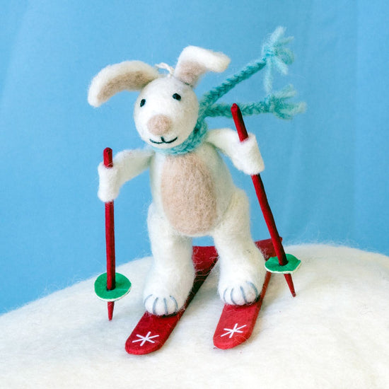 Skiing Bunny Ornament