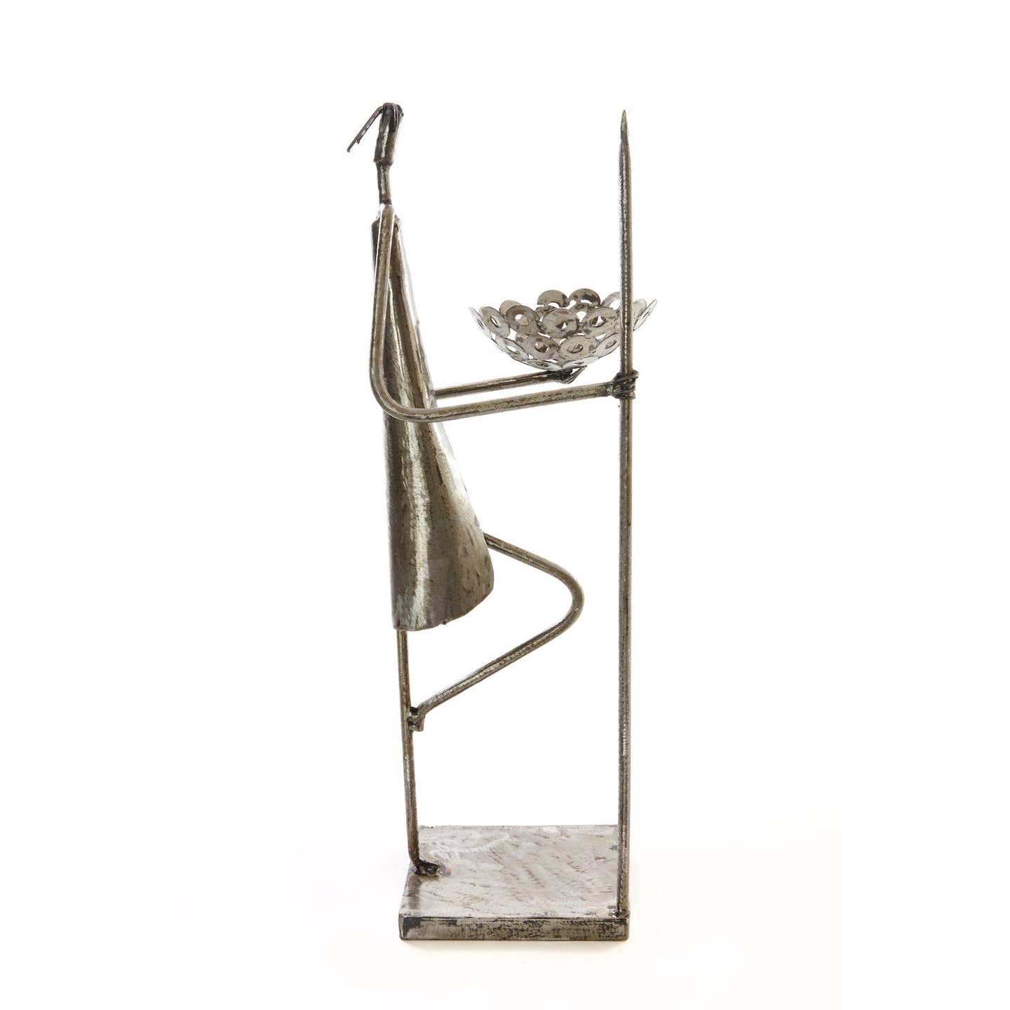 Recycled Metal Warrior Bowl Sculpture