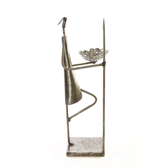 Recycled Metal Warrior Bowl Sculpture