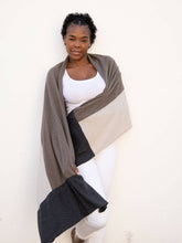 Load image into Gallery viewer, Dreamsoft Organic Cotton Travel Scarf - Brownstone Colorblock
