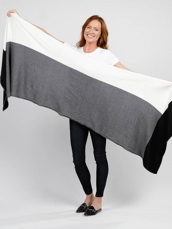 Dreamsoft Organic Cotton Travel Scarf - Gray Colorblock