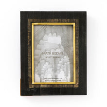 Load image into Gallery viewer, Andhera 5x7 Black Picture Frame - Carved Horn, Brass Inlay
