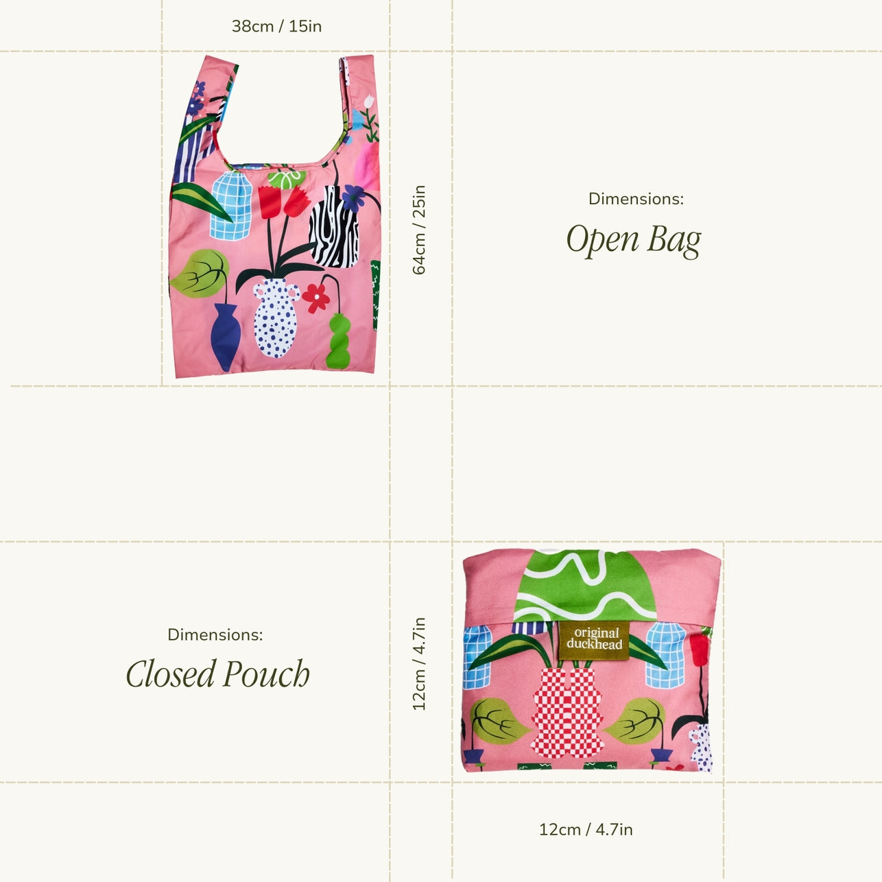 Vases Recycled Fabric Reusable Tote Bag
