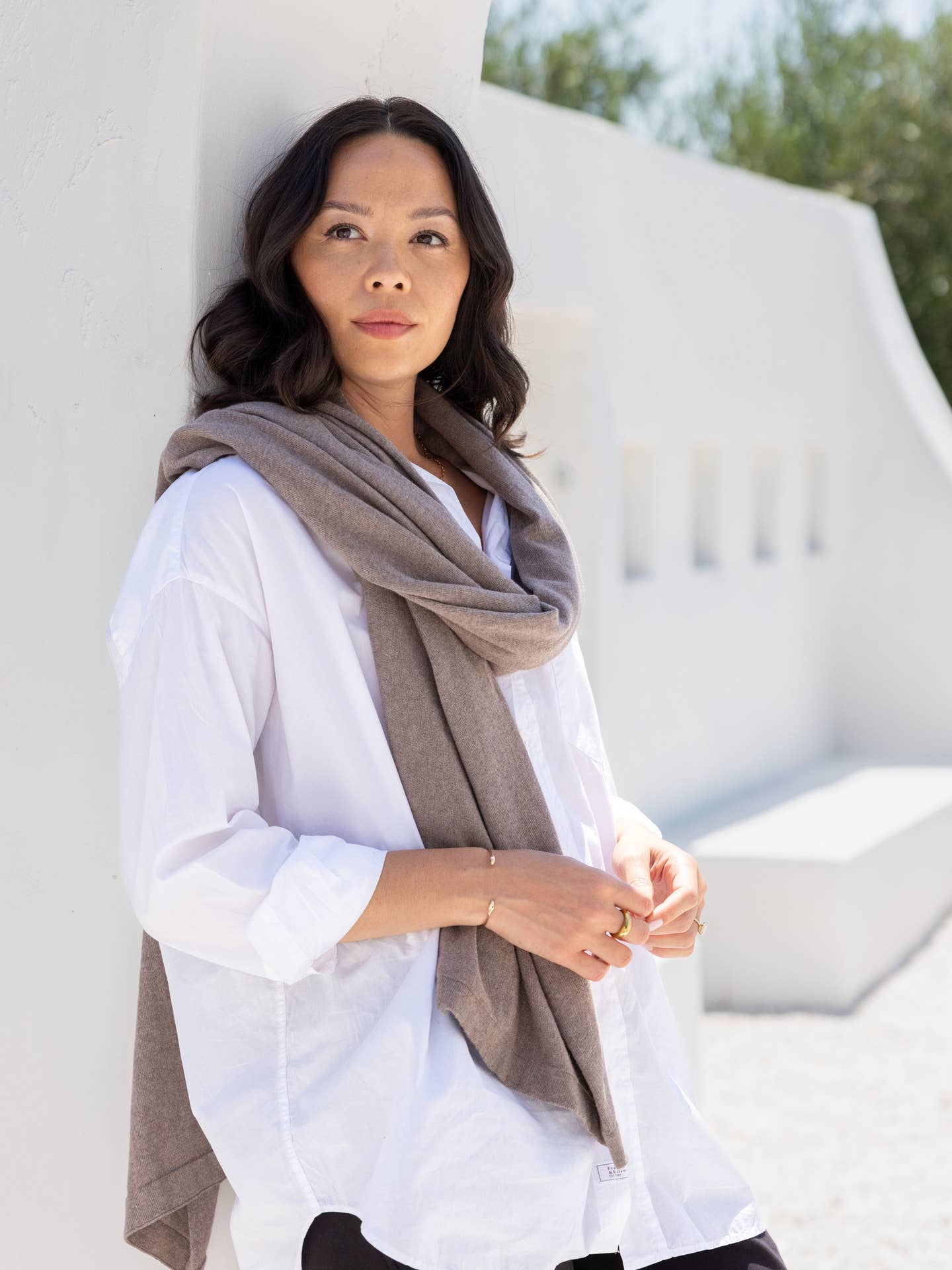 Dreamsoft Organic Cotton Travel Scarf Latte