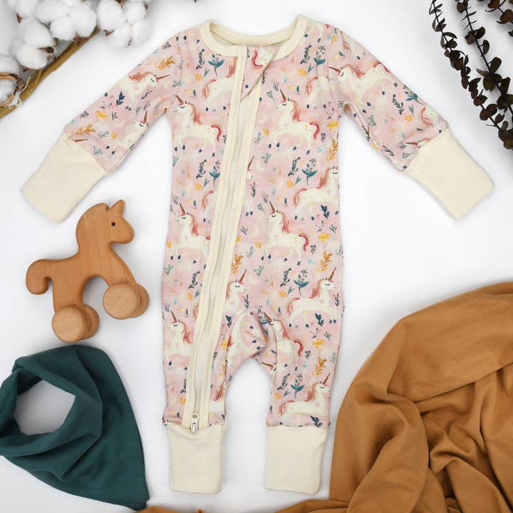 Organic Cotton Baby Pajamas 2-Way Zip Front Zipper Sleeper Zara