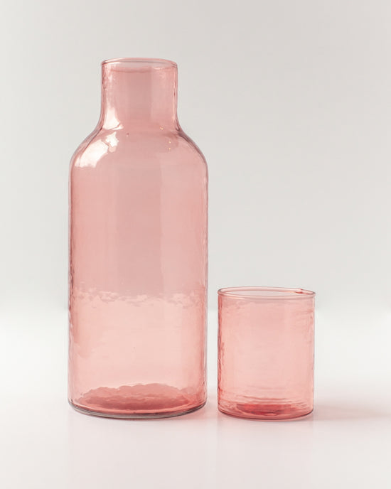 Handblown Hammered Glass Carafe
