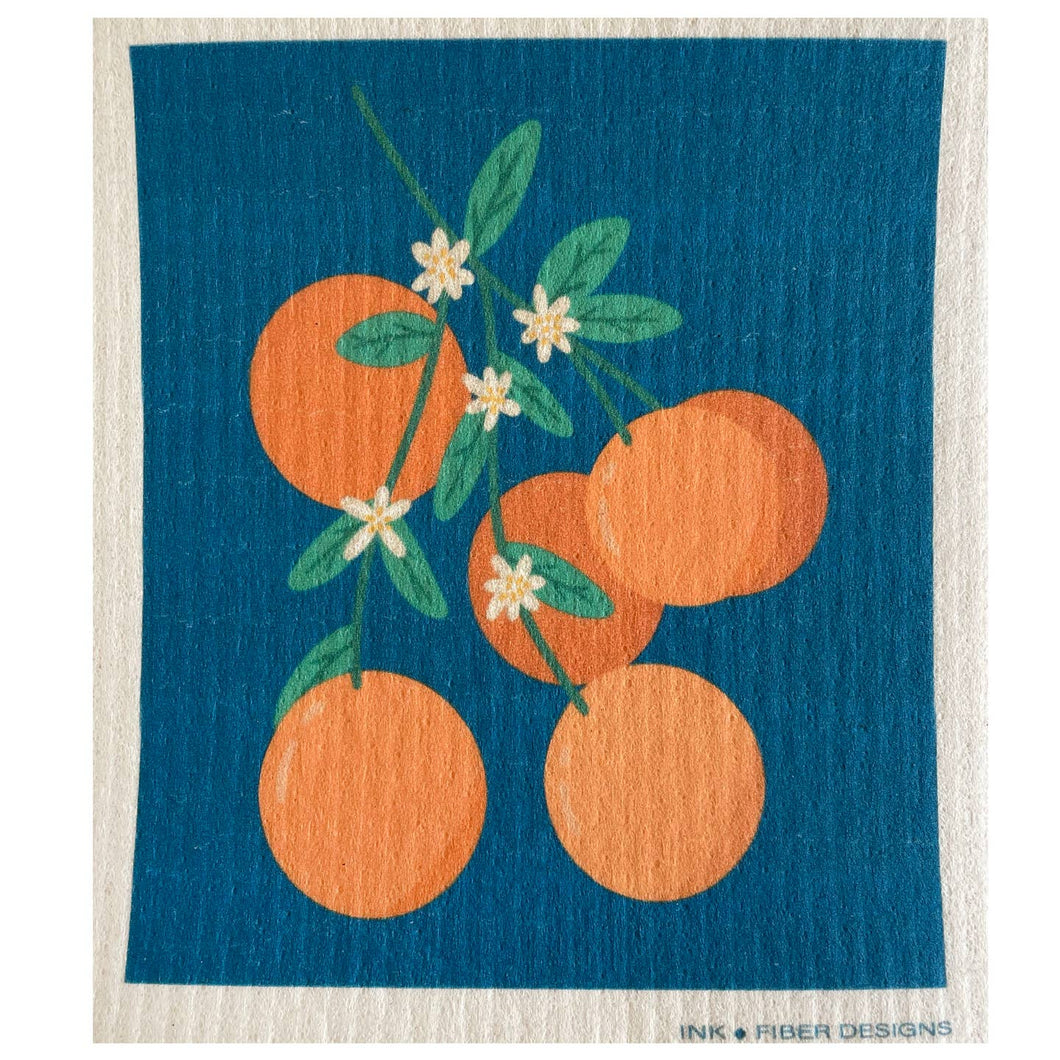 Orange Blossoms Swedish Dishcloth